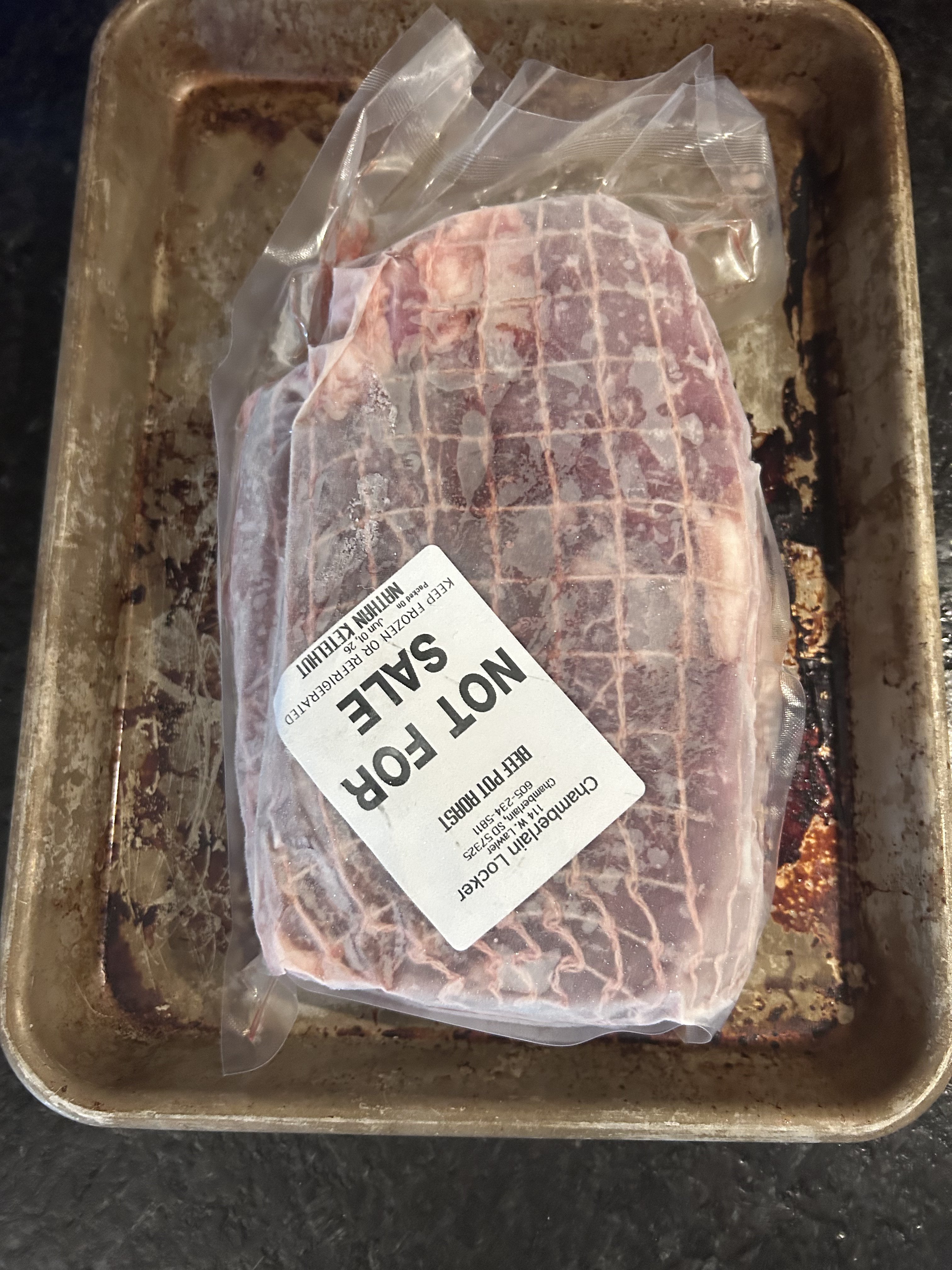 Vacuum-sealed Chamberlain beef pot roast
